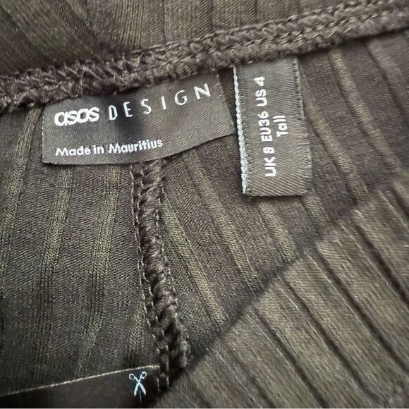 ASOS Design Black Ribbed Tall Leggings - Picture 3 of 5